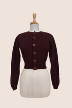 Load image into Gallery viewer, Burgundy Crop Cardigan