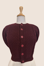 Load image into Gallery viewer, Burgundy Crop Cardigan