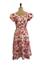 Load image into Gallery viewer, Astrid Red & Cream Tulip Linen Dress