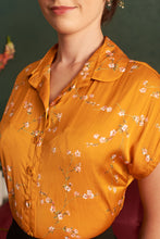 Load image into Gallery viewer, Minki Mustard & Cherry Floral Blouse