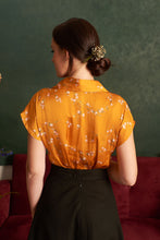 Load image into Gallery viewer, Minki Mustard & Cherry Floral Blouse