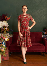 Load image into Gallery viewer, Ginger Burgundy Floral Dress