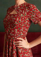 Load image into Gallery viewer, Ginger Burgundy Floral Dress