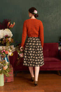 Sammy Black & Cream Floral Skirt