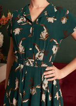 Load image into Gallery viewer, Manette Green & Brown Floral Dress