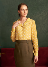 Load image into Gallery viewer, Brighton Mustard &amp; Cream Blouse