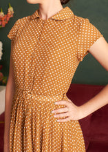 Load image into Gallery viewer, Camille Bronze & Cream Polka Dot Dress
