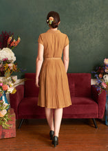 Load image into Gallery viewer, Camille Bronze & Cream Polka Dot Dress