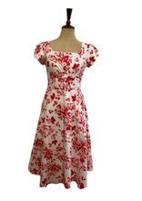 Load image into Gallery viewer, Astrid Red & Cream Tulip Linen Dress