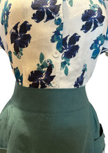 Load image into Gallery viewer, Aster Navy & Cream Floral Linen Blouse