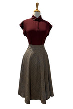 Load image into Gallery viewer, Anna rose grey and beige gingham skirt