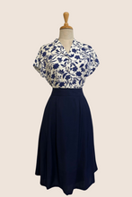 Load image into Gallery viewer, Fabulous Cream & Navy Floral Blouse