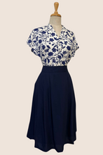 Load image into Gallery viewer, Fabulous Cream & Navy Floral Blouse