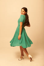 Load image into Gallery viewer, Annmarie Green & Cream Dots Dress
