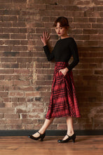Load image into Gallery viewer, Anna Rose Red & Black Chequer Skirt