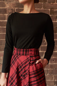 Anna Rose Red & Black Chequer Skirt