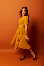 Load image into Gallery viewer, Annmarie Mustard Dots Dress