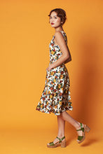 Load image into Gallery viewer, Bee Mustard & Burgundy Rose Dress