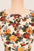 Load image into Gallery viewer, Bee Mustard & Burgundy Rose Dress