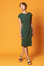 Load image into Gallery viewer, Belluci Bottle Green Linen Dress