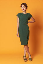 Load image into Gallery viewer, Belluci Bottle Green Linen Dress