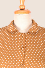 Load image into Gallery viewer, Camille Bronze & Cream Polka Dot Dress