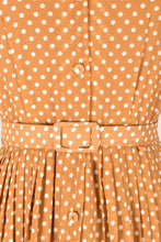 Load image into Gallery viewer, Camille Bronze & Cream Polka Dot Dress
