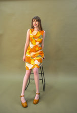 Load image into Gallery viewer, Malia Mustard Geometric Linen Dress