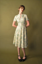 Load image into Gallery viewer, Sakura Cream & Light Green Linen Dress