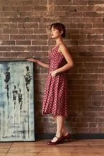 Load image into Gallery viewer, Iva Burgundy & Cream Floral Linen Dress