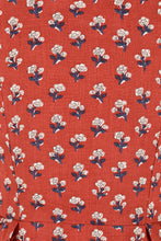 Load image into Gallery viewer, Iva Burgundy & Cream Floral Linen Dress