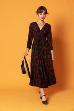 Load image into Gallery viewer, Fiorella Black & Red Long Sleeve Dress
