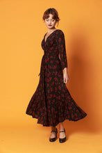 Load image into Gallery viewer, Fiorella Black & Red Long Sleeve Dress