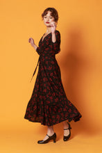 Load image into Gallery viewer, Fiorella Black & Red Long Sleeve Dress