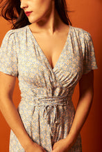 Load image into Gallery viewer, Fiorella Light Blue & Cream Daisy Dress