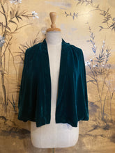 Load image into Gallery viewer, Velvet Embroidered Kimono - Teal