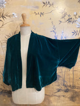 Load image into Gallery viewer, Velvet Embroidered Kimono - Teal