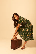 Load image into Gallery viewer, Jenny Green & Cream Floral Dress