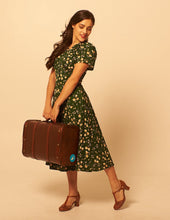 Load image into Gallery viewer, Jenny Green & Cream Floral Dress