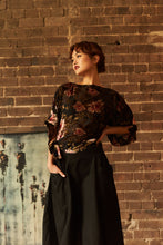 Load image into Gallery viewer, Kimono Velvet Blouse - Peonies