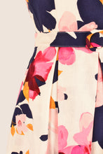 Load image into Gallery viewer, Laura Fuchsia & Navy Floral Linen Dress