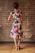 Load image into Gallery viewer, Laura Fuchsia & Navy Floral Linen Dress