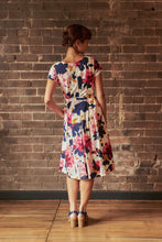 Load image into Gallery viewer, Laura Fuchsia & Navy Floral Linen Dress