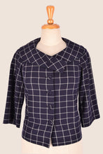 Load image into Gallery viewer, Lori Navy &amp; White Double Collar Jacket