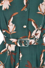 Load image into Gallery viewer, Manette Green & Brown Floral Dress