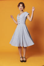 Load image into Gallery viewer, Maritime Black & White Chequer Dress