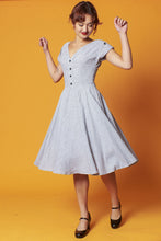 Load image into Gallery viewer, Maritime Black & White Chequer Dress