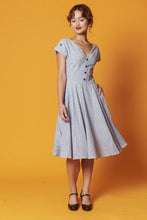 Load image into Gallery viewer, Maritime Black & White Chequer Dress