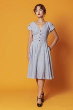 Load image into Gallery viewer, Maritime Black & White Chequer Dress