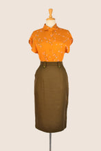 Load image into Gallery viewer, Minki Mustard & Cherry Floral Blouse